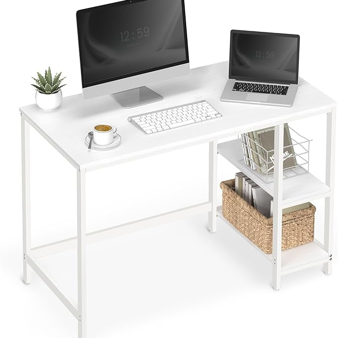 Bureau - Computertafel - Bureautafel met 2 legplanken rechts of links - Industrieel ontwerp - De Vries Meubels