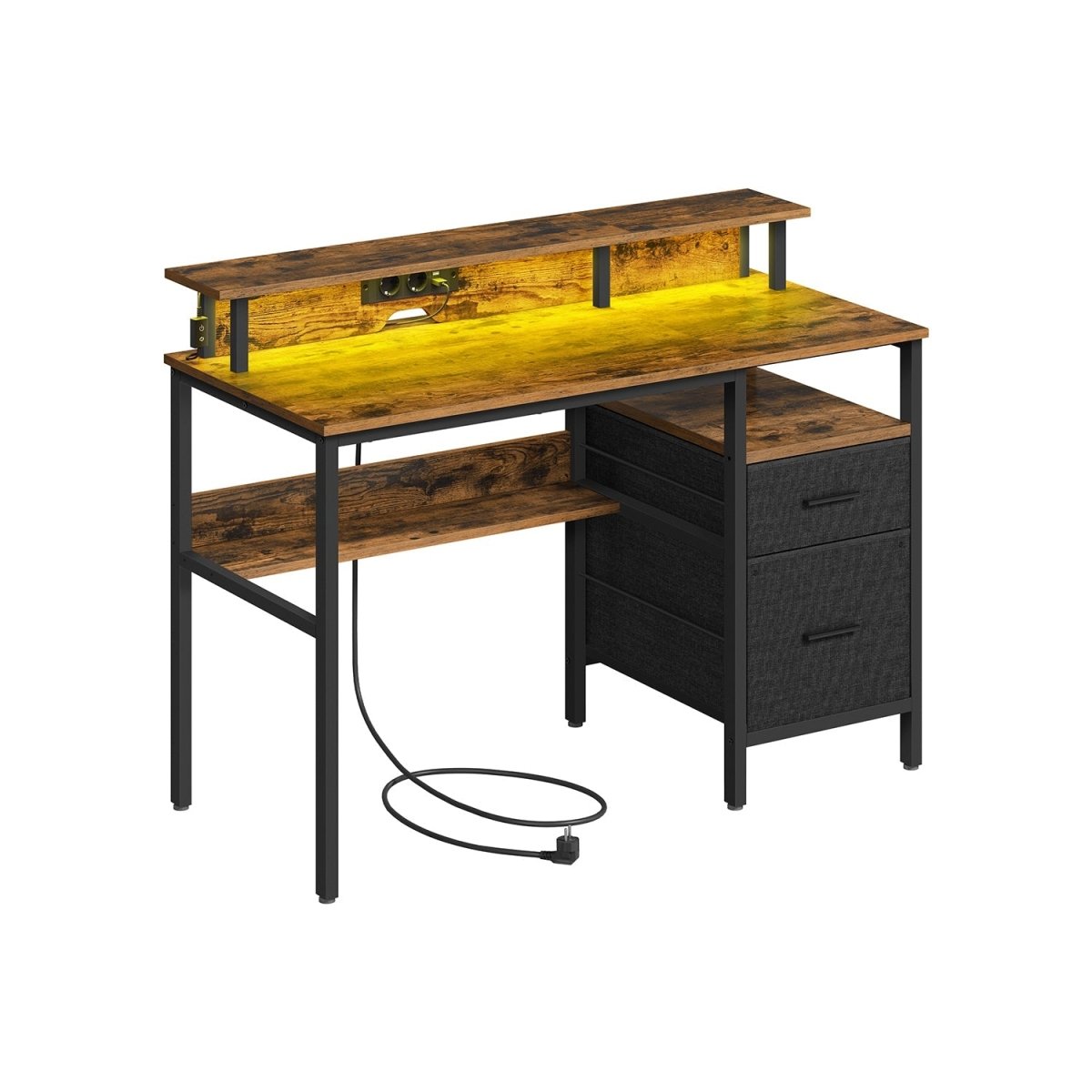 Bureau met LED - Verlichting - Computertafel met USB en Stopcontact - De Vries Meubels