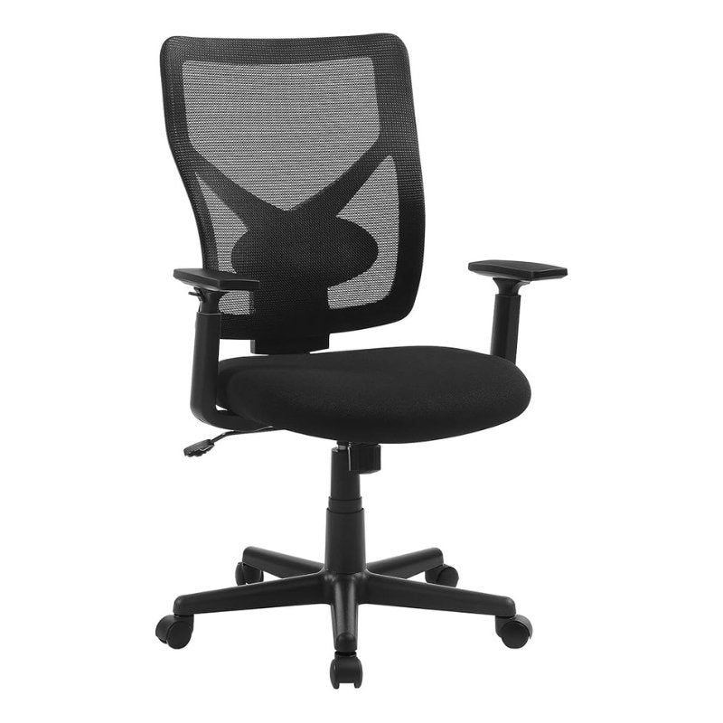 Bureaustoel - Ergonomische Kantoorstoel met Kantelmechanisme - Verstelbare armleuningen - Mesh - De Vries Meubels