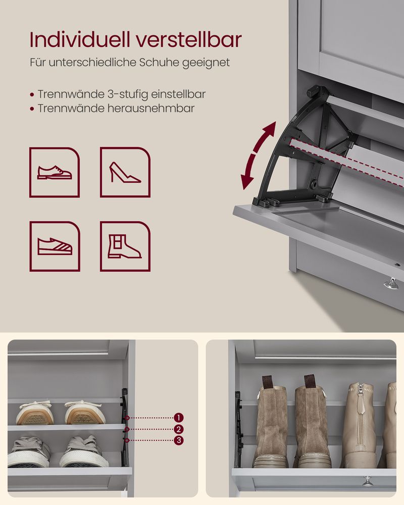 Compacte en stijlvolle schoenenkast met verstelbare indeling - De Vries Meubels