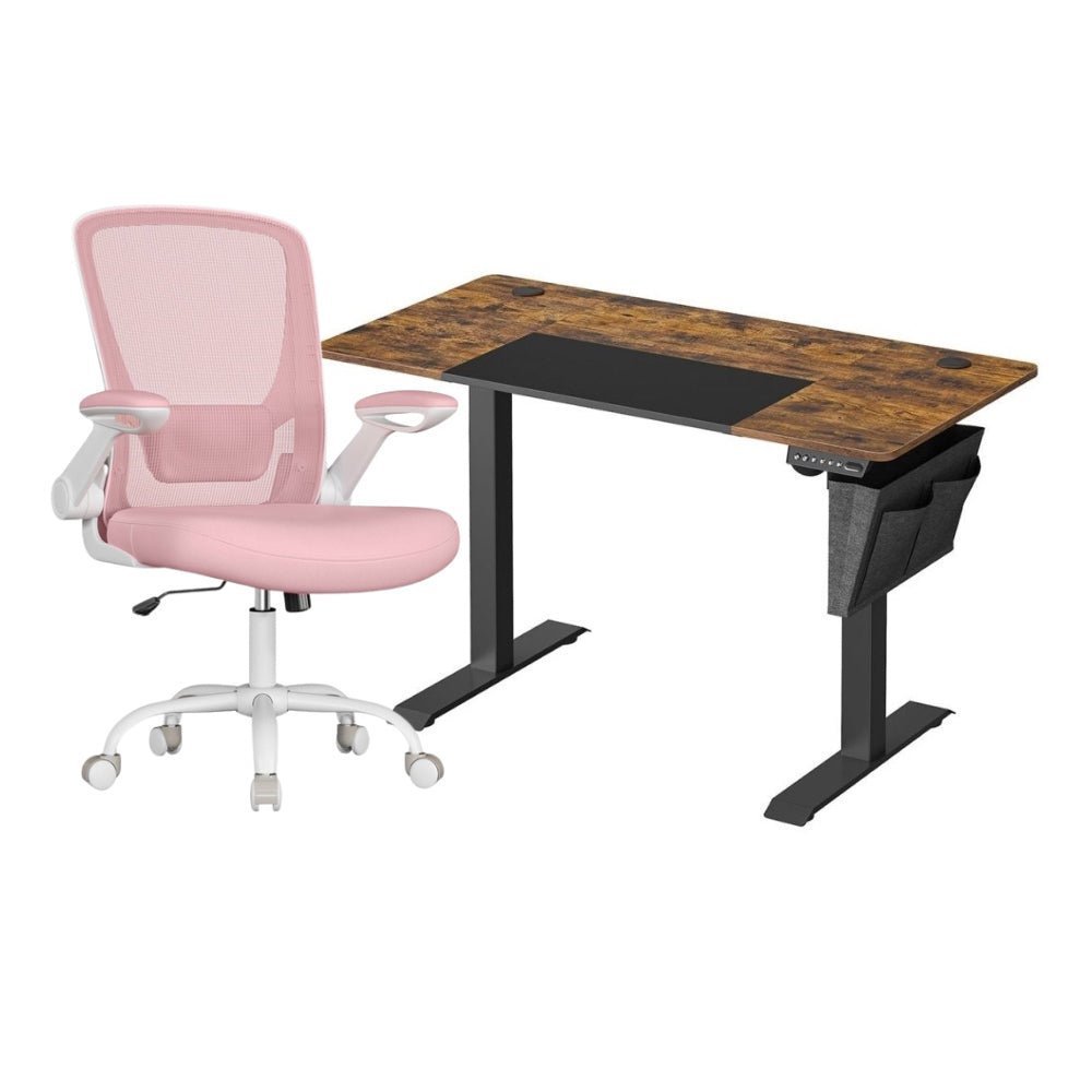 Complete Werkplek Budget - Elektrisch Zit - Sta Bureau + Ergonomische Bureaustoel - In Hoogte Verstelbaar Bureau - (Thuis)kantoor - De Vries Meubels