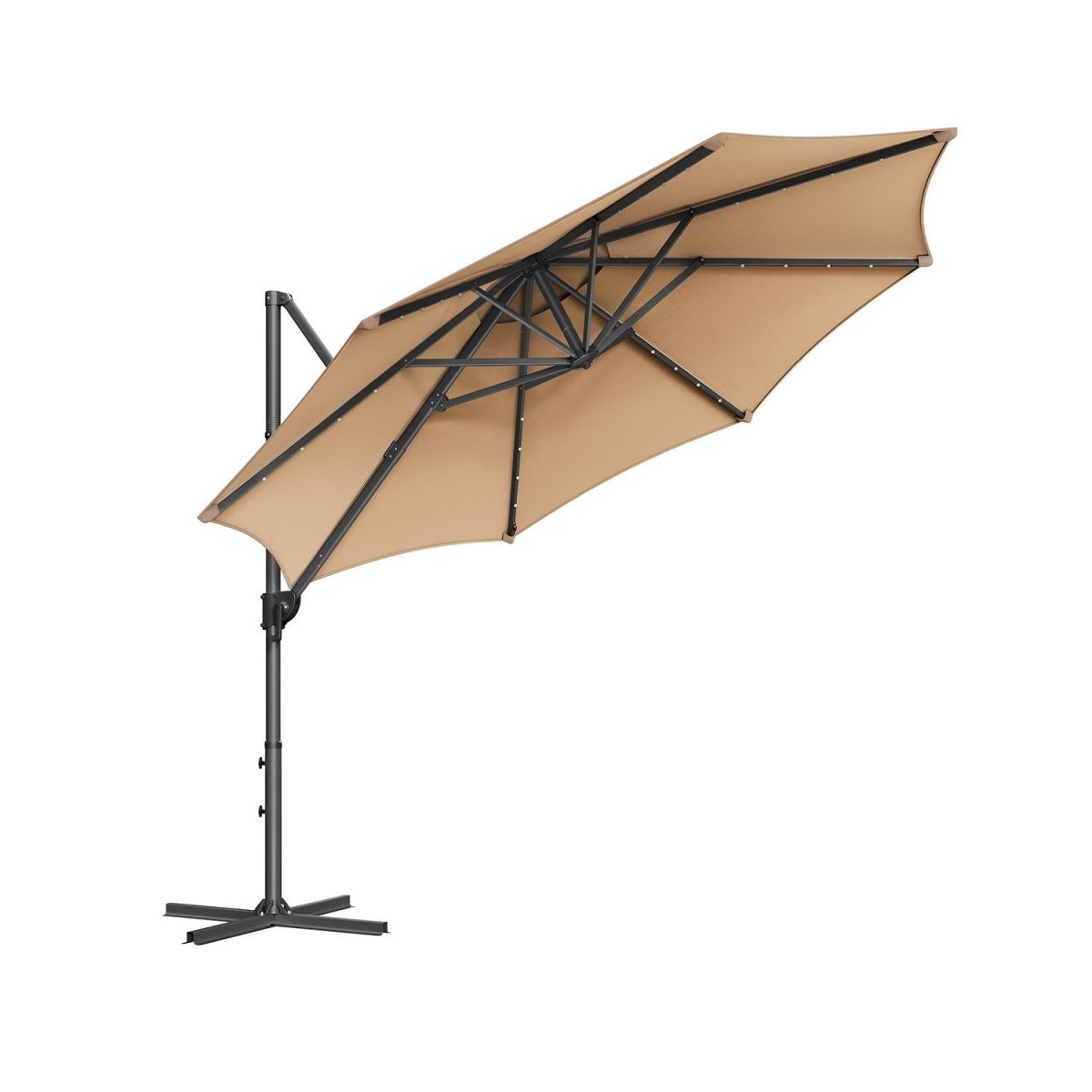 Draaibare Zweefparasol met Zwengel - LED - verlichting - Ø 300 cm - 360° draaibaar - De Vries Meubels