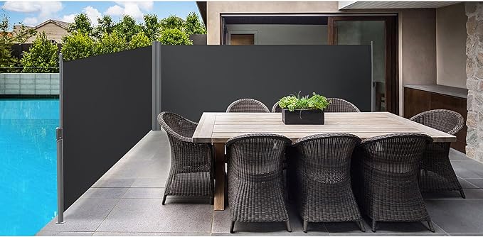 Dubbele Tuinscherm - Uitschuifbaar Zijluifel - Windscherm - Balkon - Tuin - 6 meter - De Vries Meubels