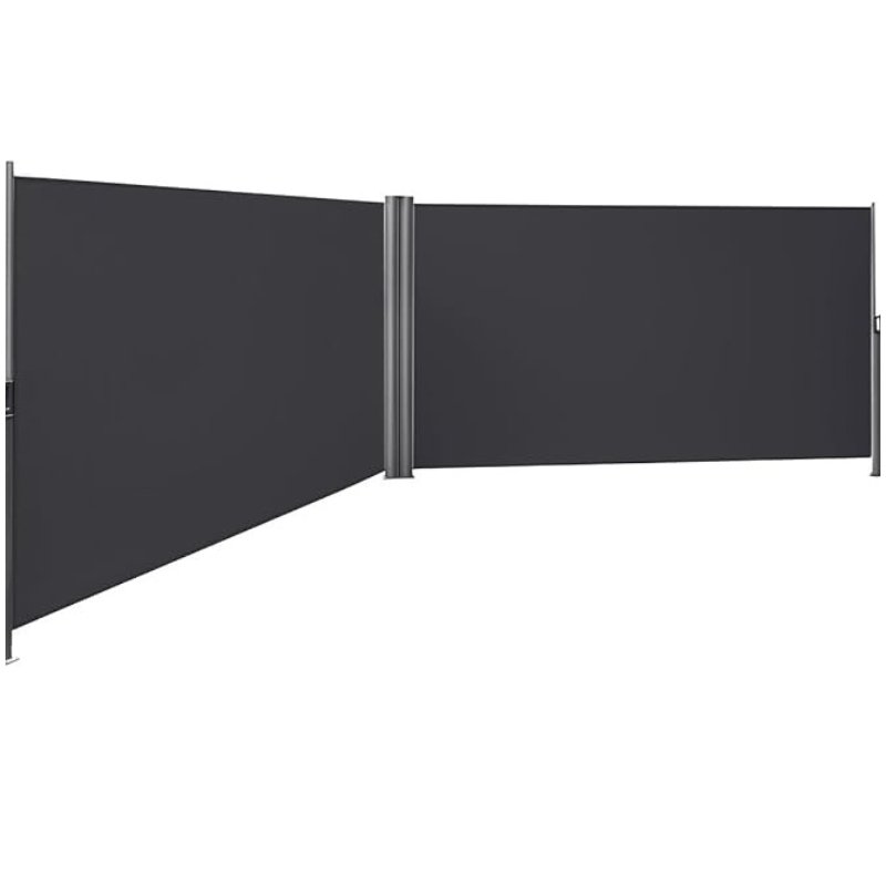 Dubbele Tuinscherm - Uitschuifbaar Zijluifel - Windscherm - Balkon - Tuin - 6 meter - De Vries Meubels
