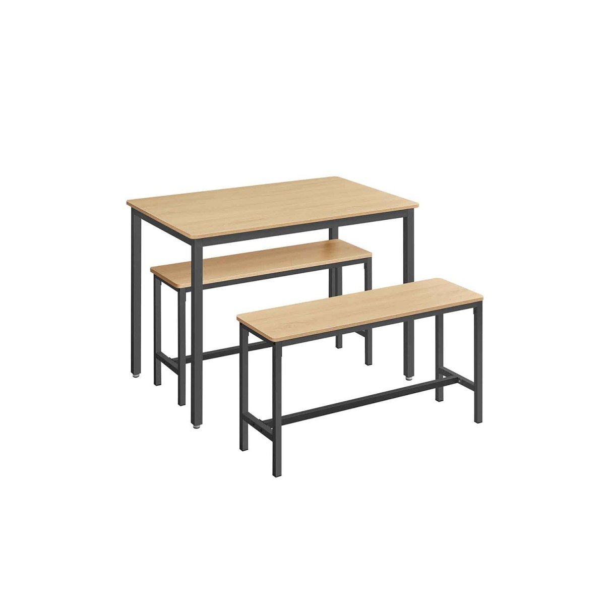 Eettafel Set - Eettafel met 2 Bankjes - Keukenset met 2 Eetstoelen - De Vries Meubels