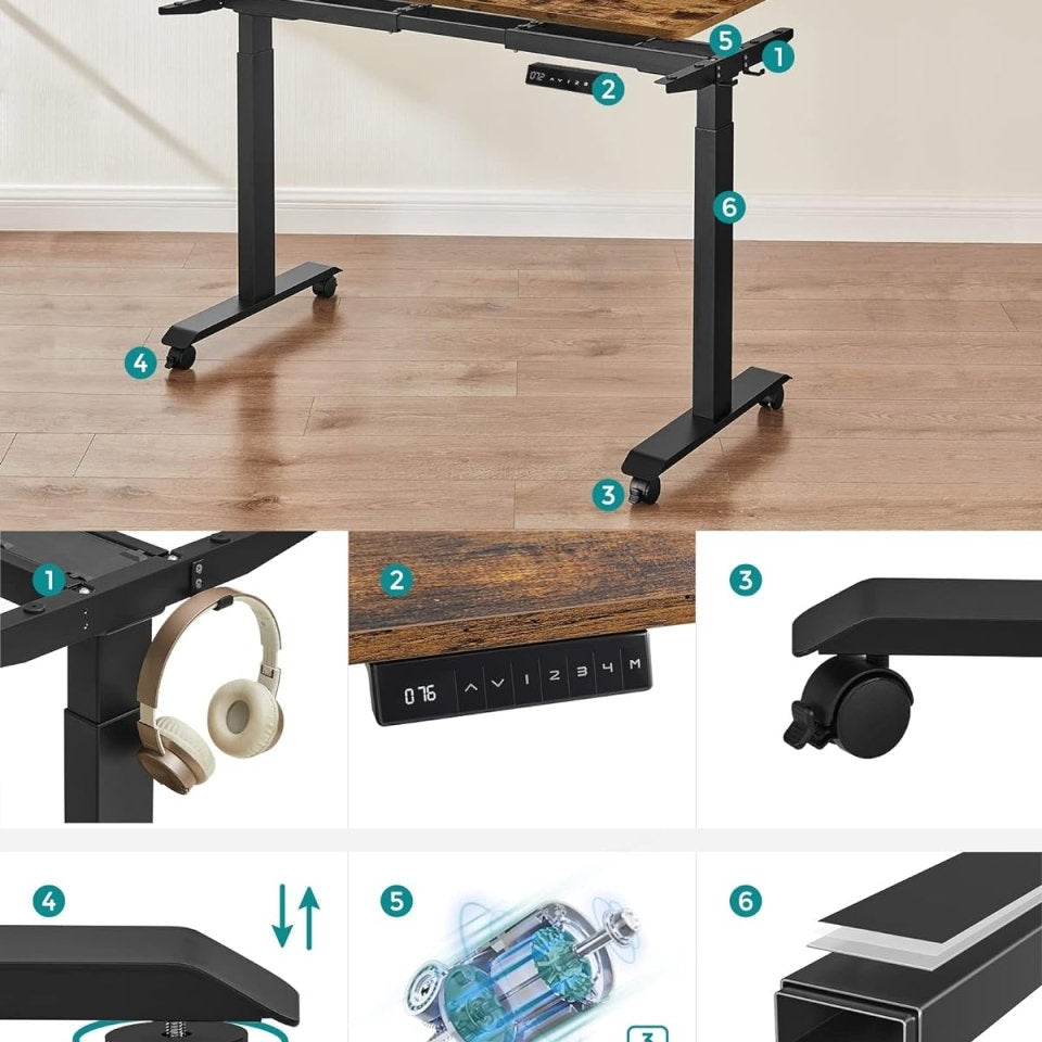 Elektrisch Sta Bureau - Verstelbaar in hoogte - Met Geheugenfunctie - 4 Geheugenstanden - De Vries Meubels