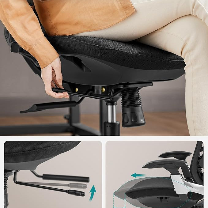 Ergo Elite 2.0 Ergonomische Bureaustoel - Compleet Verstelbaar - 6 - delige TPR - lendensteun - Tot 150 kg belastbaar - De Vries Meubels