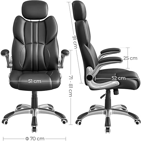 Ergonomische Directeur Stoel - Bureaustoel Leder - Belastbaar tot 150 kg - De Vries Meubels