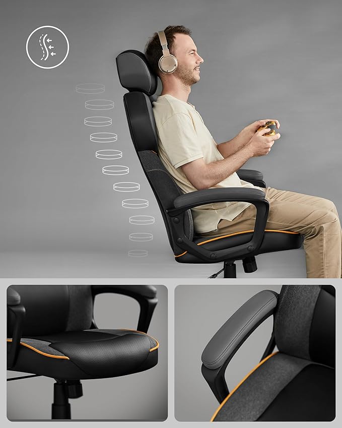 Ergonomische Gamingstoel - Bureaustoel - Computerstoel - Verstelbare Hoofdsteun - De Vries Meubels