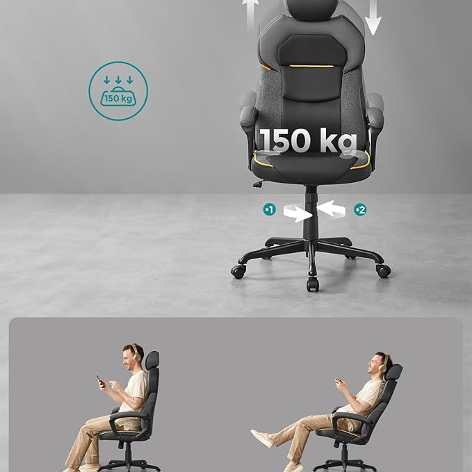 Ergonomische Gamingstoel - Bureaustoel - Computerstoel - Verstelbare Hoofdsteun - De Vries Meubels