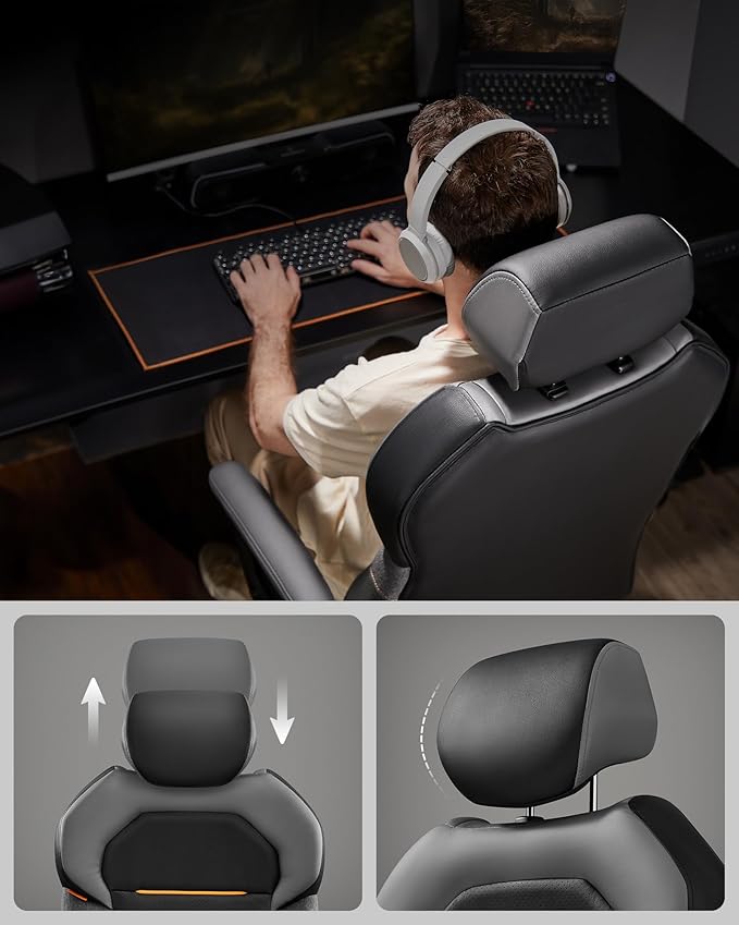 Ergonomische Gamingstoel - Bureaustoel - Computerstoel - Verstelbare Hoofdsteun - De Vries Meubels