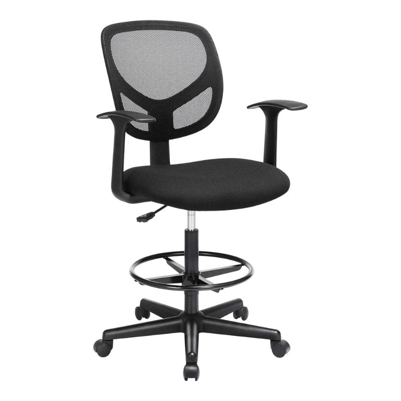 Ergonomische Kruk - Bureaustoel - Kappersstoel - In Hoogte Verstelbare Voetensteun - 360° draaibaar - De Vries Meubels