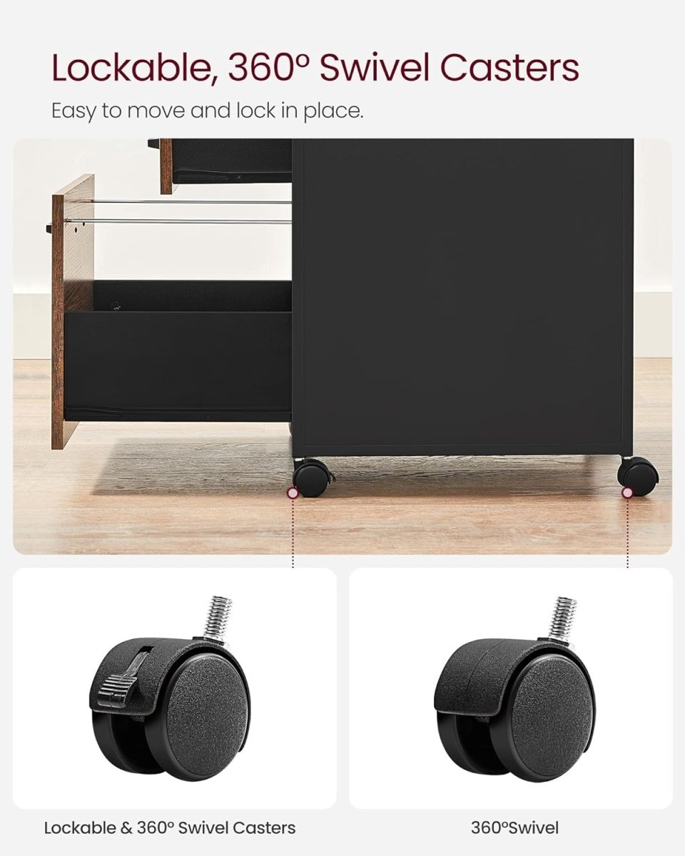 Ladeblok op Wieltjes - met 2 Lade - Thuiskantoor - De Vries Meubels