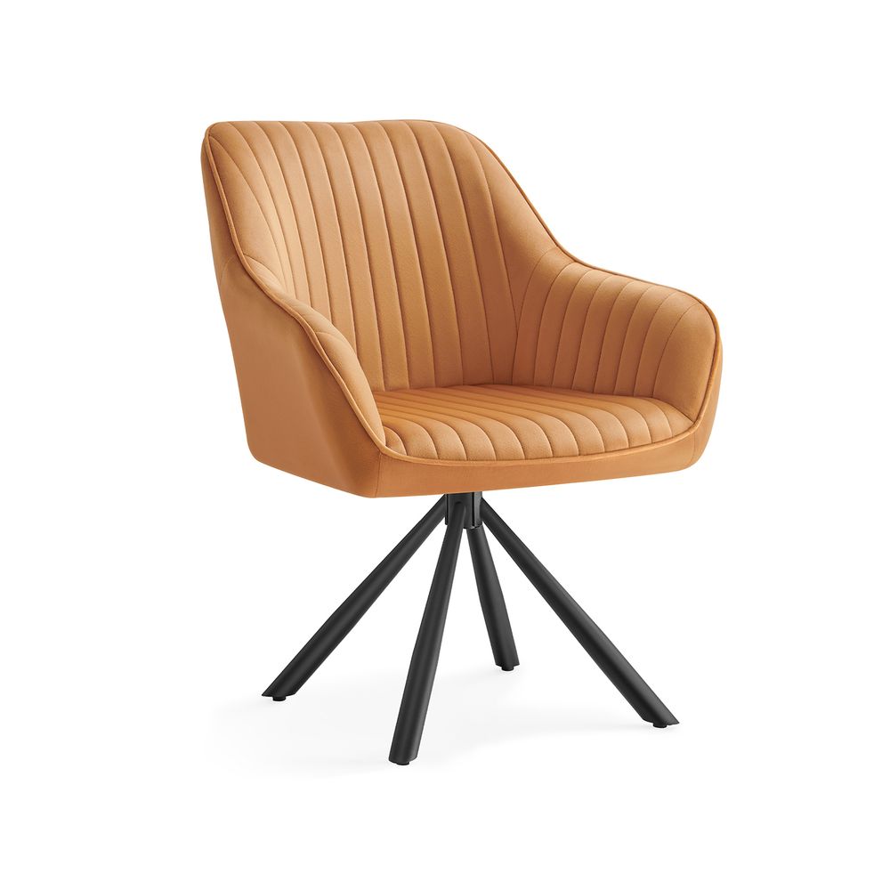 Luxe eetkamerstoel met armleuning en 360° draaibaar - De Vries Meubels