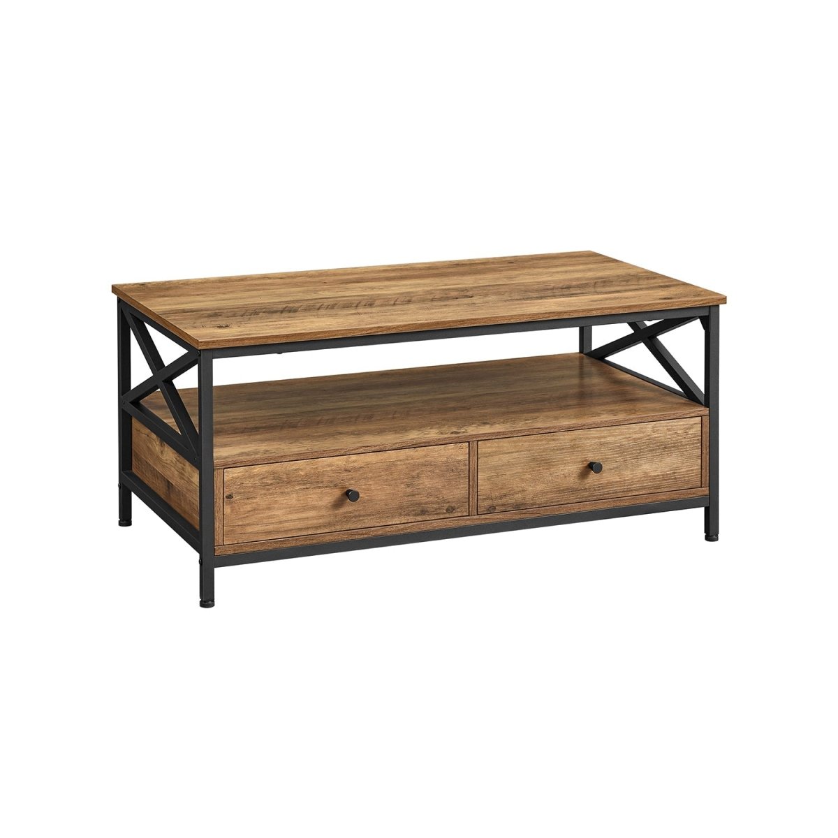 Salontafel met 2 Laden - Verstelbare Poten - Eiken - De Vries Meubels