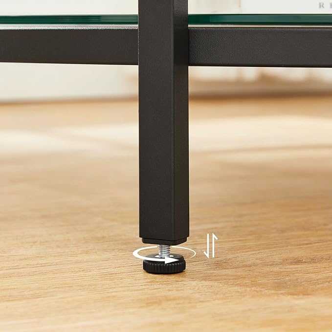 Salontafel met Marmerlook Tafelblad - Glazen Blad - Dubbele Ruimte - De Vries Meubels