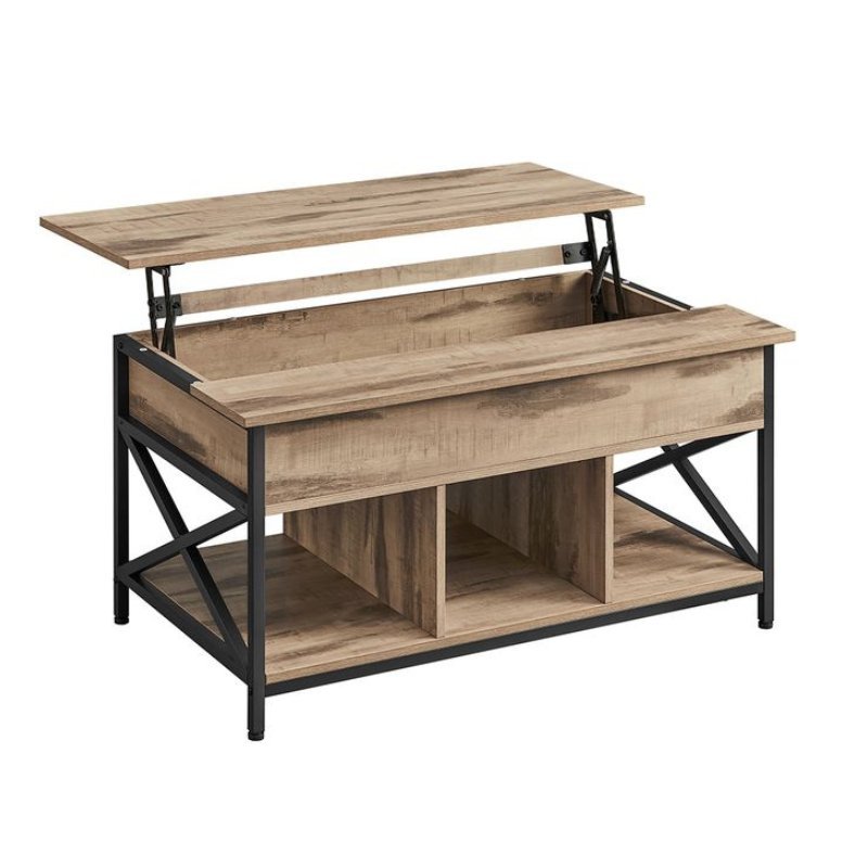 Salontafel met Opbergruimte - Blad in Hoogte Verstelbaar - Woonkamer Tafel - De Vries Meubels