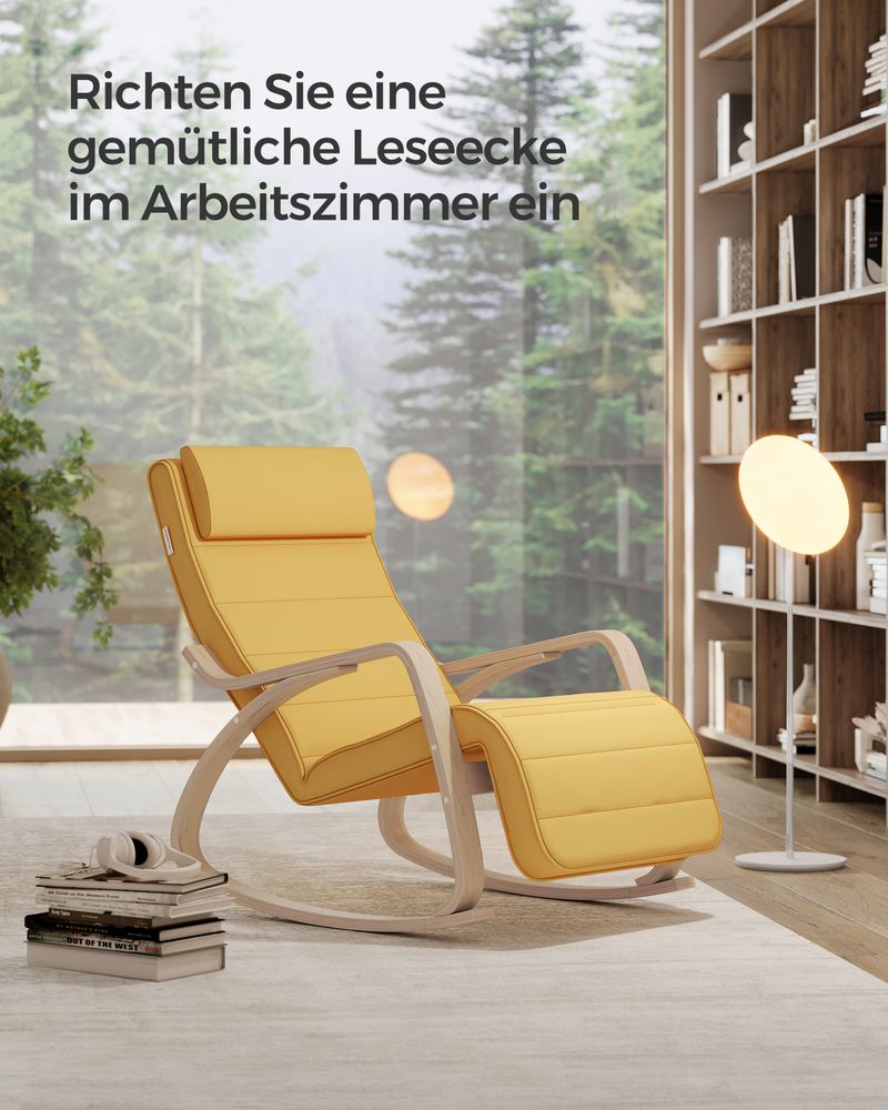 Schommelstoel met Verstelbare Voetensteun - Zitstoel Draagvermogen tot 150 kg - De Vries Meubels