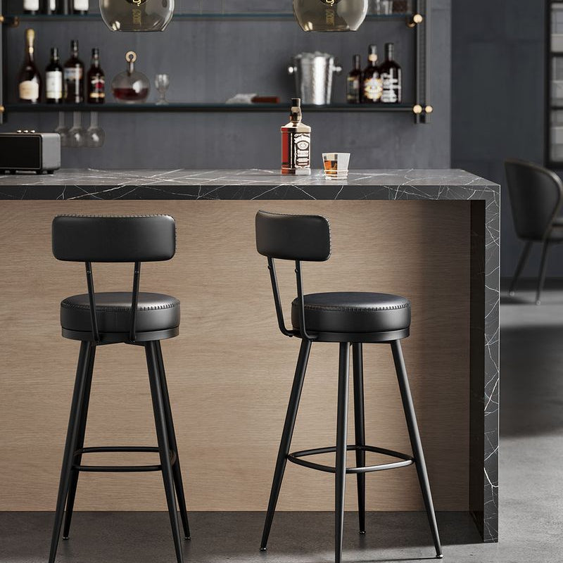 Set van 2 Barkrukken - 360° Draaibaar - Kunstleer - Industrieel Design - De Vries Meubels