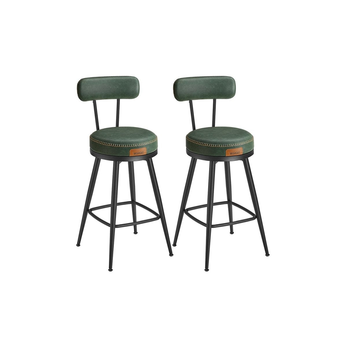 Set van 2 Barkrukken - 360° Draaibaar - Kunstleer - Industrieel Design - De Vries Meubels