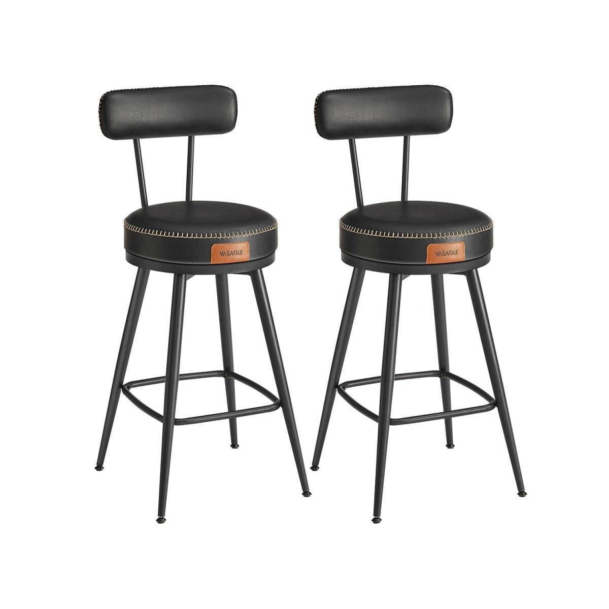 Set van 2 Barkrukken - 360° Draaibaar - Kunstleer - Industrieel Design - De Vries Meubels