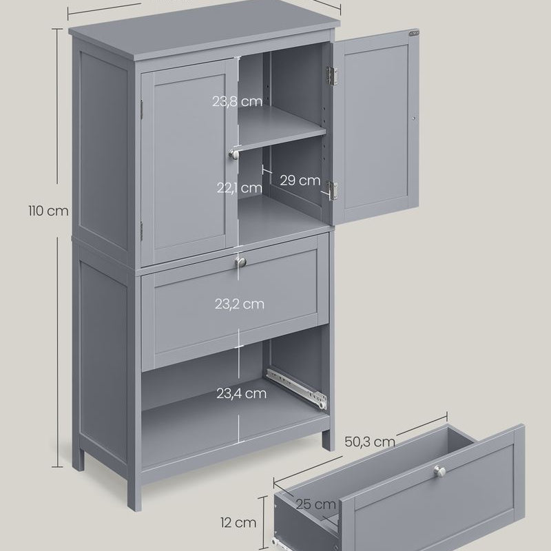 Stijlvolle badkamerkast met verstelbare opbergruimte - De Vries Meubels