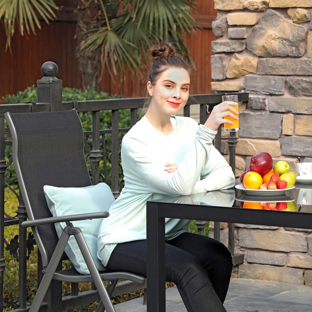 Tuinstoel met Verstelbare Rugleuning - Klapstoel - Lichtgewicht Campingstoel - De Vries Meubels