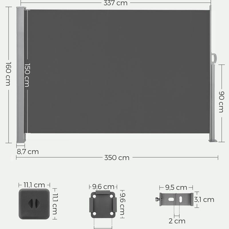 Uitschuifbaar Tuinscherm - Windscherm - Zonnescherm 160 cm hoog - De Vries Meubels