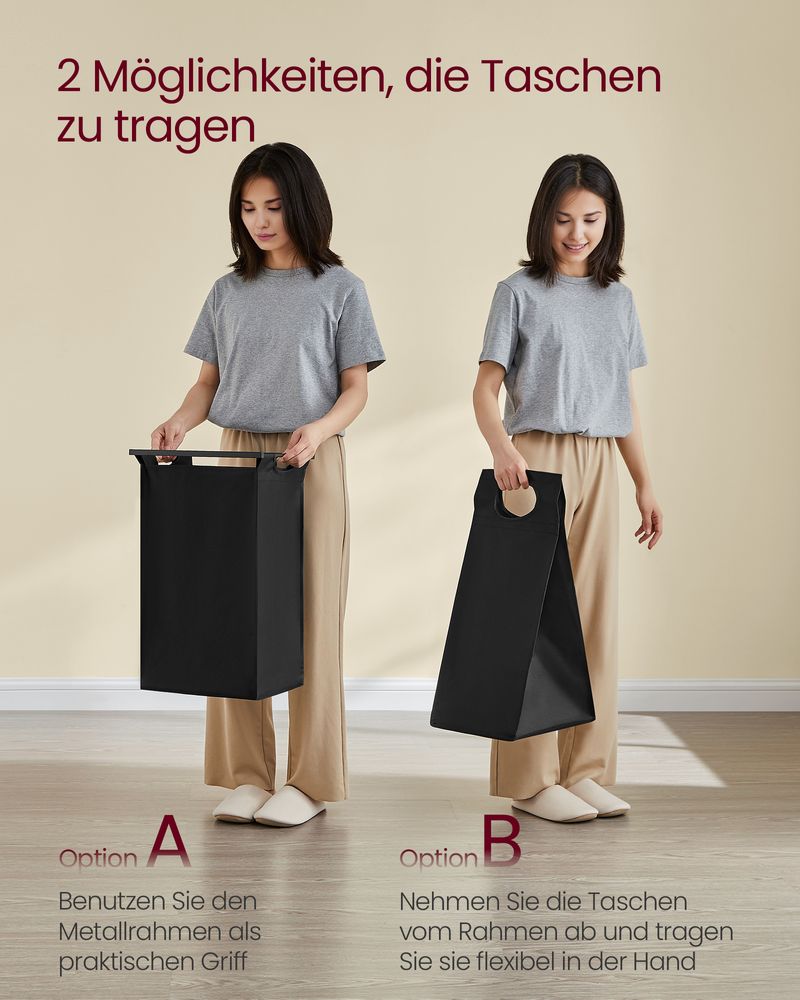 Wassorteerder met Handige Wasmanden - Wastrolley met Opbergrek - Praktische Organizer voor de Wasruimte - De Vries Meubels