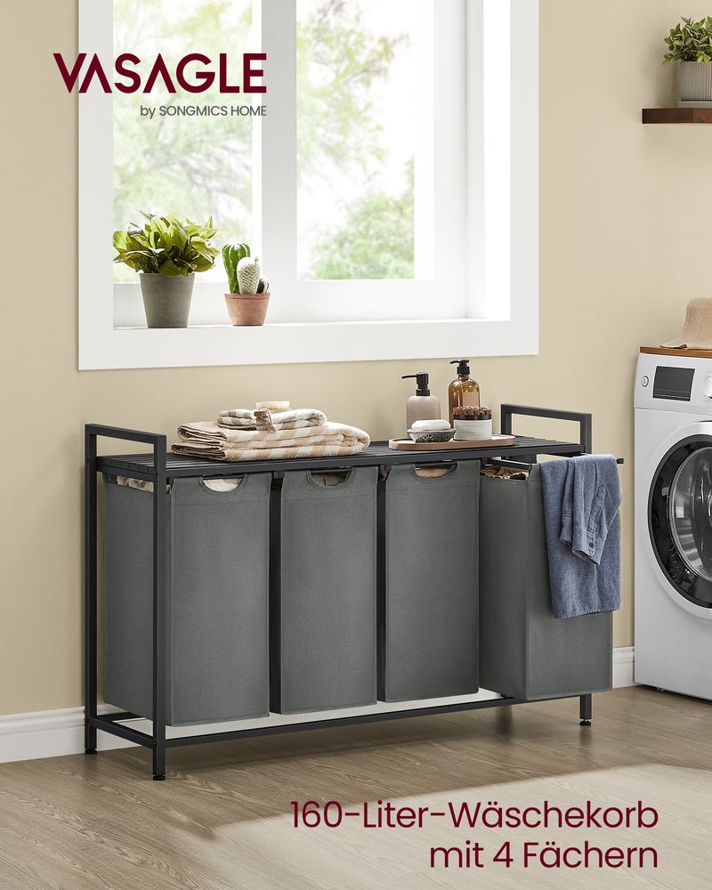 Wassorteerder met Handige Wasmanden - Wastrolley met Opbergrek - Praktische Organizer voor de Wasruimte - De Vries Meubels