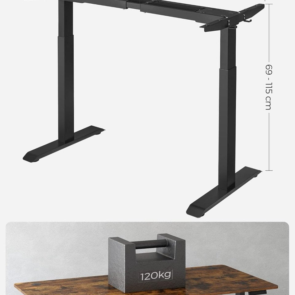 Zit Sta Bureau Poten - Hoog Laag Bureau Onderstel - Elektrisch Bureau - Sta Bureau Poten - De Vries Meubels