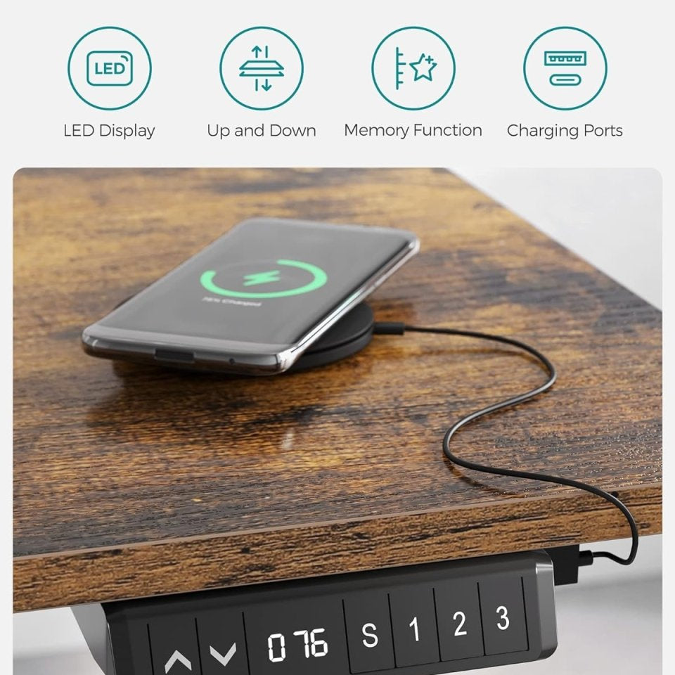 Zit Sta Bureau Poten - Hoog Laag Bureau Onderstel - Elektrisch Bureau - Sta Bureau Poten - De Vries Meubels