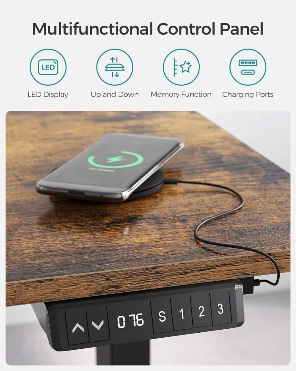 Zit Sta Bureau Poten - Hoog Laag Bureau Onderstel - Elektrisch Bureau - Sta Bureau Poten - De Vries Meubels