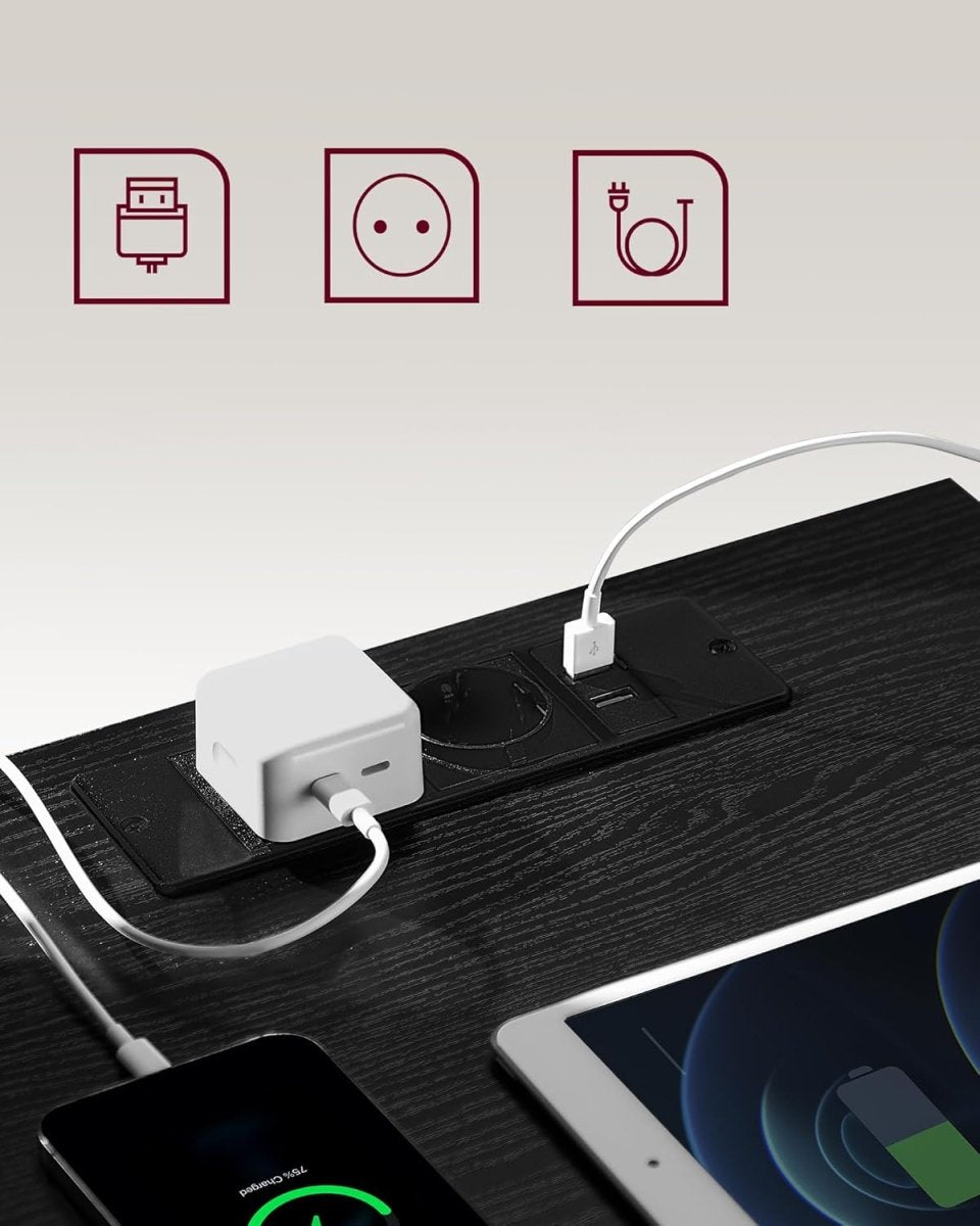 Bijzettafel met Oplaadstation - Nachtkastje met USB - aansluiting - Kastje met Stopcontact - De Vries Meubels