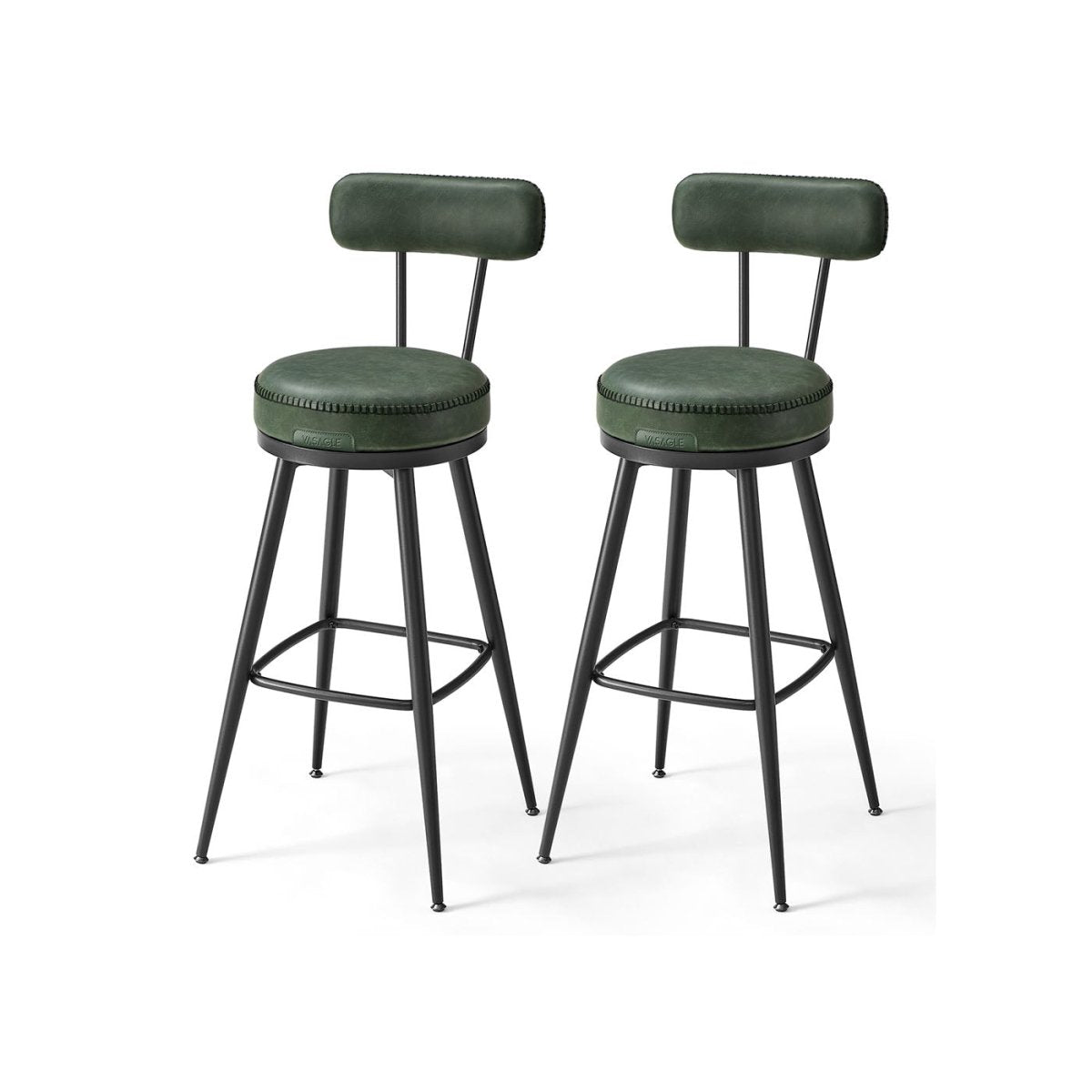 Set van 2 Barkrukken - 360° Draaibaar - Kunstleer - Industrieel Design - De Vries Meubels